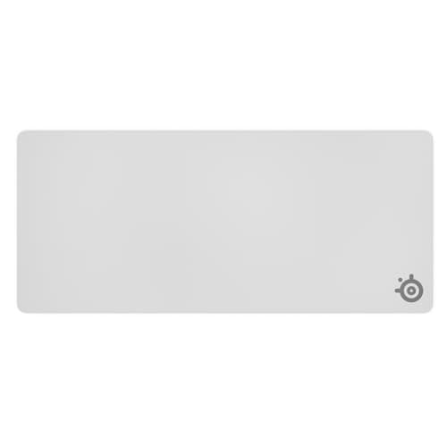 SteelSeries QcK Heavy Gaming Mousepad - Thicker, Non-Slip Silicone Rubber Base, Peak Tracking, Optimized for Gaming FPS, MOBAs, RTS, MMO - XXL Size 900 mm x 400 mm x 4 mm - White