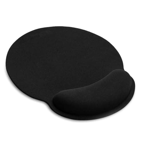 TEKXDD Mouse Mat BLACK ANTI-SLIP COMFORT MOUSE PAD MAT WITH GEL FOAM REST WRIST SUPPORT FOR PC LAPTOP - Compatible with Laser and Optical Mice