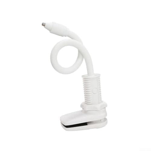 White Flexible Gooseneck Camera Mount Clip Clamp Stand For Baby Monitor Security Surveillance System Adjustable Holder For Furniture Shelf Crib Rail No Drilling