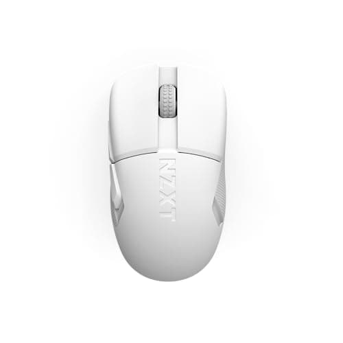 NZXT Lift Elite Wireless Gaming Mouse - Ultra-Lightweight 57 g - 4K/8K Polling Rates, Optical Switches, 26K DPI Optical Sensor - Long Battery Life - Rubber Side Grips - 5 Programmable Buttons - White