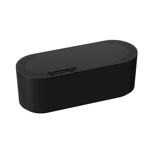 D-Line Cable Tidy Box, Hide Extension Blocks, Desk Cable Management, Organise TV Cables - 325mm (L) x 125mm (W) 115mm (H) - Small, Black