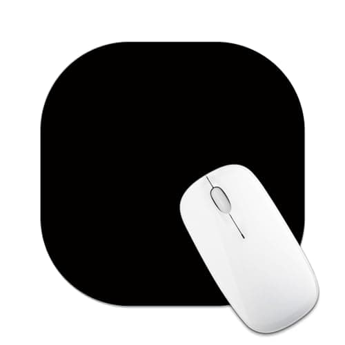 LF LOIAAFEL Mouse Mat, Small Mouse Pad Black, Non-Slip Mini Mousepad Square Cute, Rubber Portable 18cm x 18cm for Travel Working Home Desk Organiser