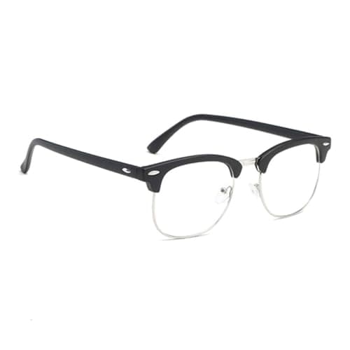Blue Light Blocking Glasses – Black Half Frame Clear Lens Glasses for Work Study and Gaming, Anti Bluelight Gaming Glasses, Non-Prescription Computer Reading Glasses, Anti UV Lightweight Eyeglasses fo