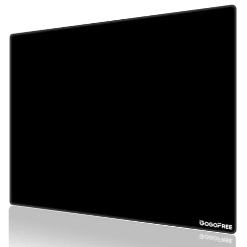 SYHITOU Glass Mousepad with Hard Surface for Gaming, Ultra Smooth Mousepad, Water-Resistant Large Mouse Pad Precision Speed Control for Esport Games/Office, (Black 15.7’’×11.8’’)