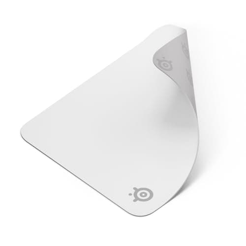 SteelSeries QcK Medium Gaming Mousepad - White - Non-Slip Silicone Rubber Base - Peak Tracking and Stability - Optimized for Gaming Sensors - 320 mm x 270 mm - FPS, MOBAs, RTS, MMO