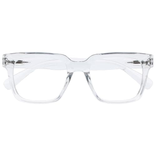 OPULIZE ERA Blue Light Glasses for Women & Men-Clear Lens-Anti-Reflective and Anti-Glare-UV400 Protection-Oversized Frame-Computer and Screen Glasses-Clear-+0.00(Pack 1 of with 1 Pouch)