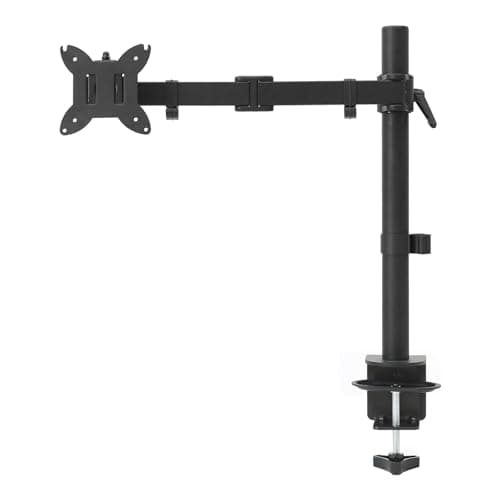 Amazon Basics Adjustable Single Monitor Arm Desk Mount, Supports up to 81.2 cm (96.5 cm Ultrawide) and 10 kg, Adjustable Tension, VESA 75x75/100x100, Black