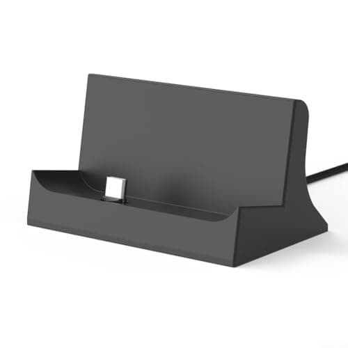 NbgrvB Magnetic Charging Stand for R36S Game Console - Secure Hold Type-C Docking Station Anti-Slip Matte Base Desktop Gaming Setup 8.6x5.5cm