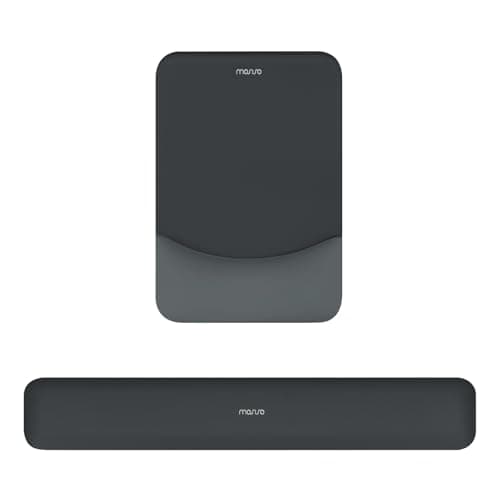 MOSISO Mouse Mat and Keyboard Wrist Support Set,Memory Foam, Slate Gray | Rectangular Ergonomic Mouse Pad Wrist Rest for Computer Laptop,Non-Slip Base,Comfortable Wrist Cushion Filled Silicone Lining