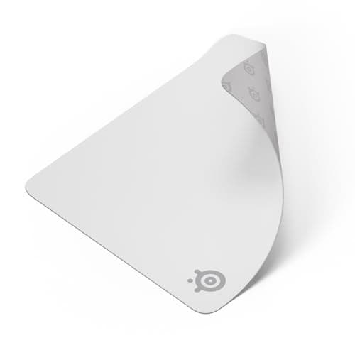 SteelSeries QcK Large Gaming Mousepad - White - Non-Slip Silicone Rubber Base - Peak Tracking and Stability - Optimized for Gaming Sensors - 450 mm x 400 mm - FPS, MOBAs, RTS, MMO