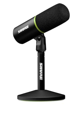 Shure MV6 USB Gaming Microphone for Streaming & Recording | XLR Studio Dynamic Mic for Broadcast, Podcast, Recording, Gaming & Streaming; Smooth Warm Vocals, Rugged Build