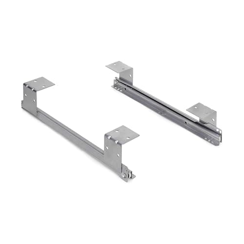 Emuca - Set of Roller-Bearing Runners for underdesk keyword Platform/Shelf/Drawer, Grey, Wood