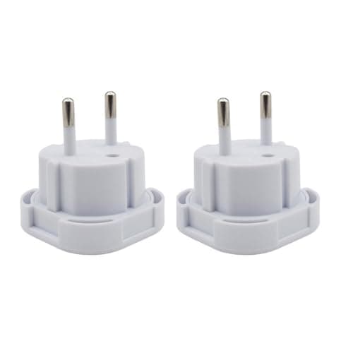 Double Dragon EU Travel Plug Adapter | UK 3 PIN to European 2 PIN Plug Converter Type C, E, F for Spain, France, Italy, Portugal, Germany, Greece, Sweden, Norway, Poland, Denmark, Finland (Pack of 2)