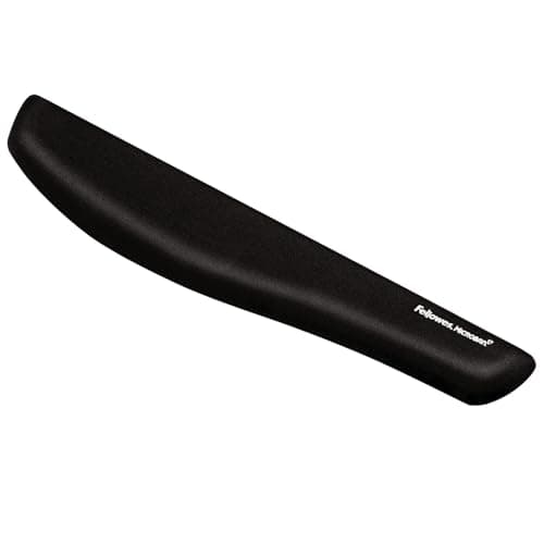Fellowes PlushTouch Keyboard Wrist Rest with Microban Protection - Ergonomic Wrist Support with Non Slip Rubber Base for Computer Laptop and Home Office - Black