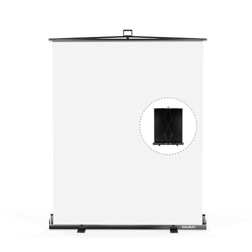 【Easy Set Up】 RAUBAY 59.8 x 82.7in Collapsible White Backdrop Screen