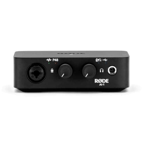 RØDE AI-1 Single-Channel Audio Interface, For Podcasting, Livestreaming and Music Recording, Studio-Grade Preamp, High-Power Headphone Amplifier