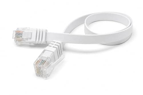 DRUT Flat CAT6 RJ45 Ethernet LAN Patch Cable, 30cm, 1ft, White