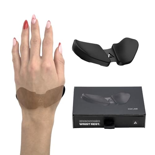 DELTAHUB Carpio 2.0 - Left-Handed Truly Ergonomic Wrist Rest for Mouse, Carpal Tunnel Support, Pain Relief, Anti-Fatigue, Easy Glide, Sleek, Office Computer, Laptop, Gaming - Small, Black
