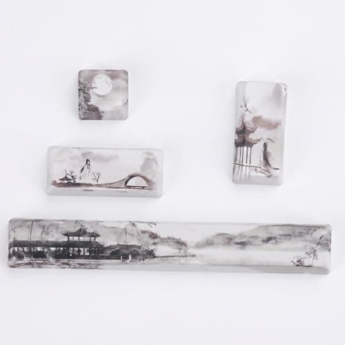 Landscape Pattern 4Pcs Keycaps for Mechanical Keyboards