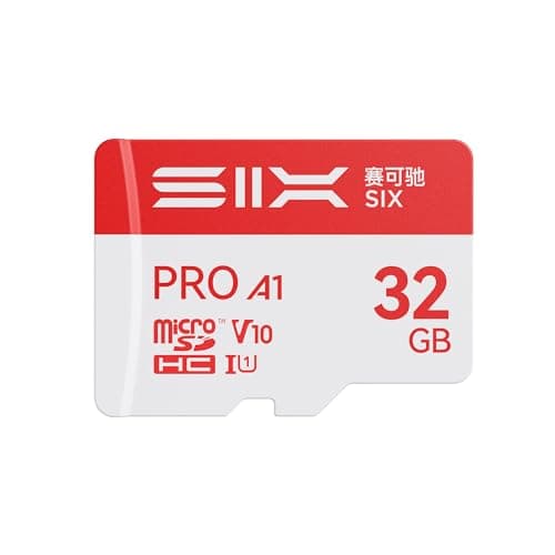 SIX M100 32GB Micro SD Card Read Up to 100MB/s - C10, A1, U1, V10 microSDHC Flash Memory Card with Adapter for Gaming Consoles, Android Phones, Tablets, Laptops, PCs, Dash Cams, Action Cameras, Drones