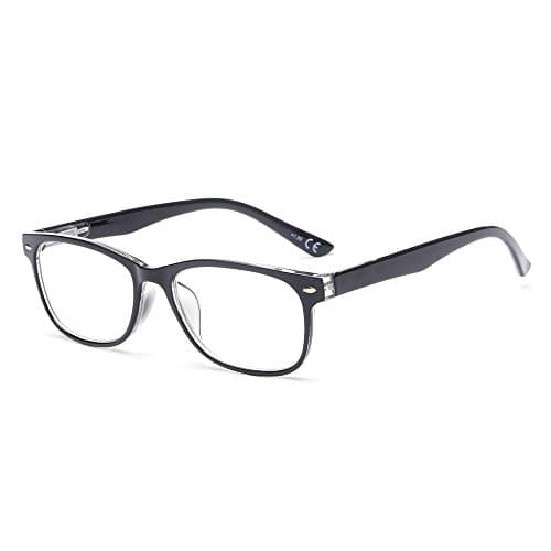 Suertree 1 PC Anti-Blue Computer Reading Glasses, Blue Light Filter Eye Glasses, Blocking UV Computer Glasses, Visual Aided Glasses, Female Male Reading Glasses Black 0.0 BM161