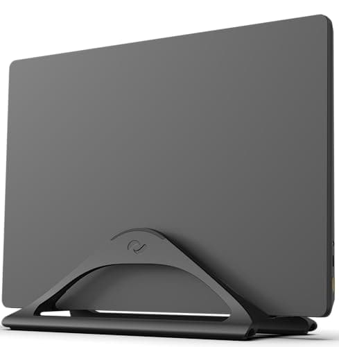 HumanCentric Vertical Laptop Stand for Desks Adjustable Matte Black MacBook