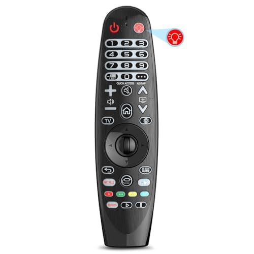 Universal Backlit Remote Control for LG TVs, Replacement Infrared Remote Control with Light Button Compatible with All LG Smart TVs with Netflix MOVIES Shortcut Keys (No Voice and Pointer Function)