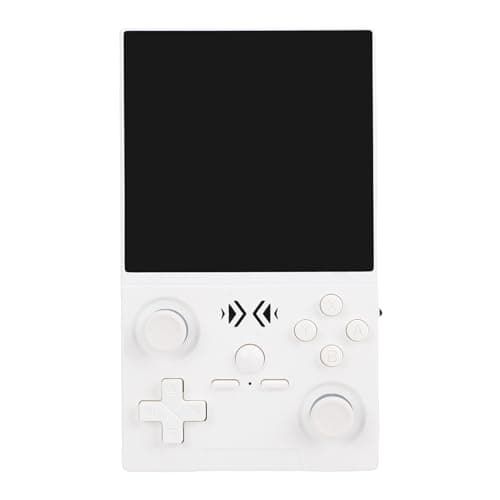 Tbest Handheld Game Console Retro Gaming Console Rechargeable with 4 Inch HD Screen WiFi Support for System Open Source Multi System Game Emulation for Gamers ABS (White)