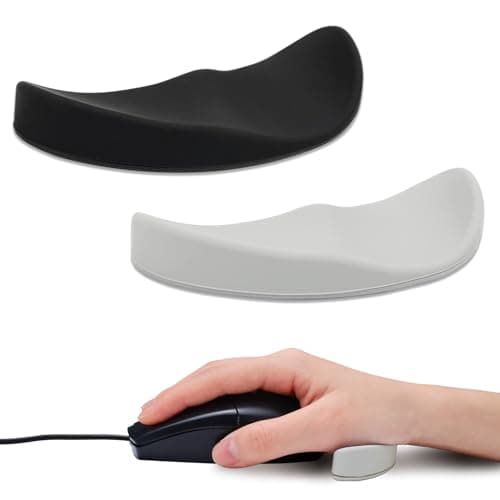 2 Pack Ergonomic Mouse Pad with Wrist Support, Ergonomic Wrist Rest for Office Computer (Black, Grey)