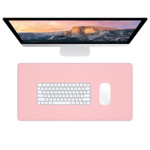 Dapesuom Large Mouse Pad, Extended Gaming Mouse Mat with Stitched Edges, Full Size Desk Mats with Non-Slip Base, Computer Big Desktop Keyboard Pad for Gamer, Laptop, Office, 60 x 30 cm, Pink