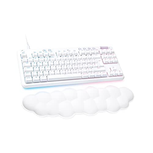 Logitech G G713 Wired Mechanical Gaming Keyboard | LIGHTSYNC RGB, Tactile GX Brown, Palm Rest, PC/Mac, QWERTY UK English - White Mist