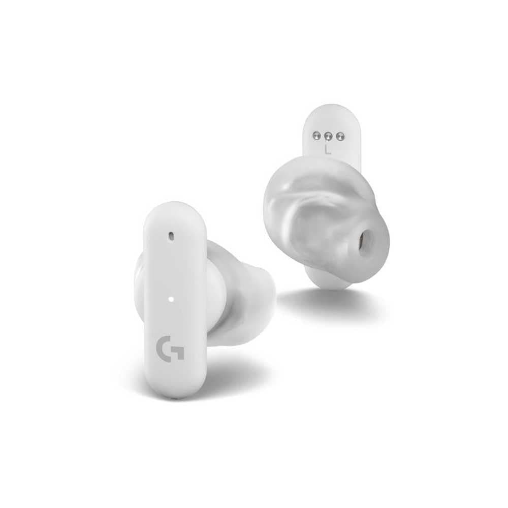 Logitech G FITS True Wireless Gaming Earbuds | Custom Moulded Fit, LIGHTSPEED + Bluetooth, 4 Beamforming Mics, PC, Mac, PS5, PS4, Mobile, Nintendo Switch - White