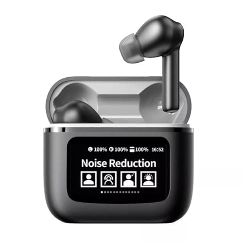 Wireless Earbuds Bluetooth 5.4, ANC Active Noise Cancelling Earphones with 1.9" Smart Touch Screen Charging Case, IPX5 Waterproof HiFi Deep Bass Headphones, 32H Playtime, for iPhone & Android