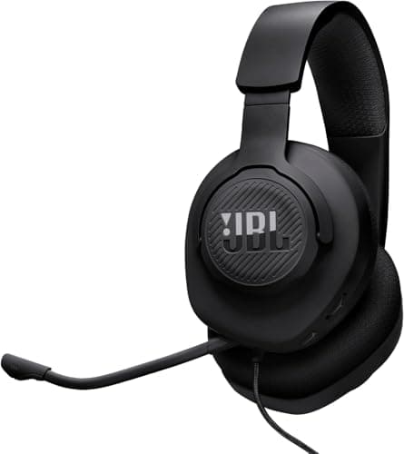 JBL Quantum 100M2 Wired Over-Ear Gaming Headset with JBL QuantumSOUND Signature and 3.5 mm Headphone Jack, Multi-Platform Compatibility, Detachable Mic, Mute Option, Black | Detachable Microphone and Mute Option, 3.5mm Headphone Jack, Multiple Platforms Compatible