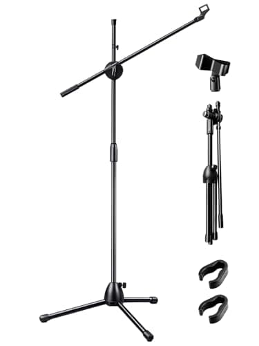CROWNSHOP Microphone Stand 82-139cm Adjustable Boom Tripod Studio Holder