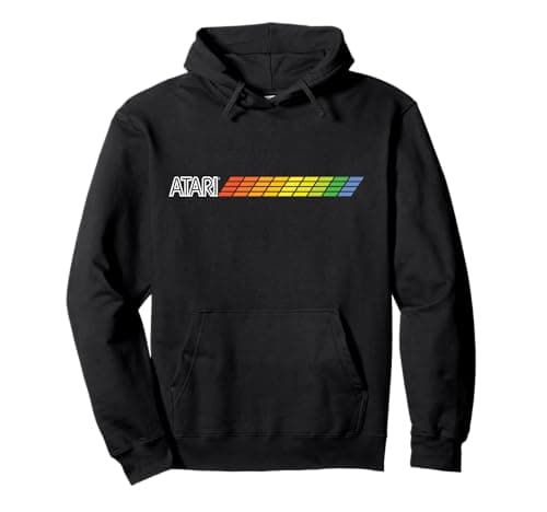 Atari Classic Vintage Retro Gaming Iconic Fun Design Pullover Hoodie