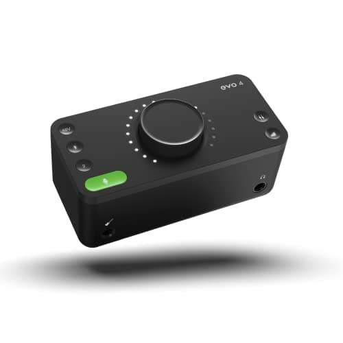 Audient EVO 4 USB Audio Interface sound card for music production (2 in / 2 out USB audio-interface, 48 Volt phantom power, 2 microphone preamps, etc.), Black