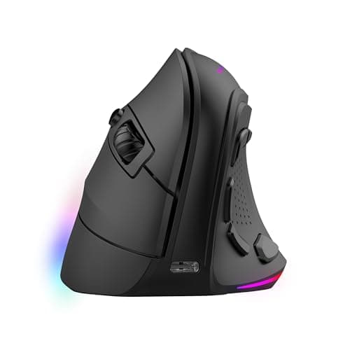 Mars Gaming MM-SK, Wireless Vertical Gaming Mouse, Ergonomic Design, RGB Chroma Lighting, Pixart 8400DPI Optical Sensor, Huano Mechanical Switches, 9 Programmable Buttons, Tri-Mode PC Mouse, Black