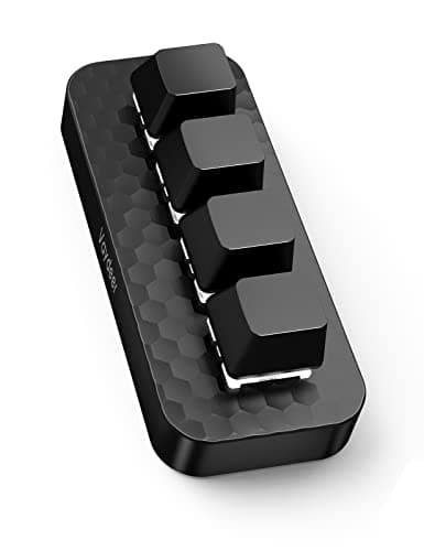 VAYDEER 4 Keys Programmable Keyboard with Floating Window and Macro Multifunctional Keypad, One-Handed Mechanical Keyboard Support NKRO, Hotkeys, One-Click Start, Compatible with iOS,Windows