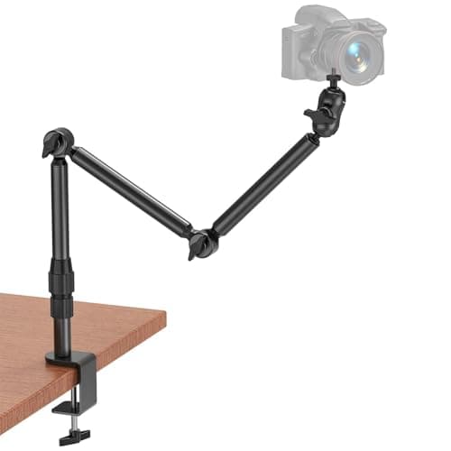 Rodison Overhead Desk Camera Mount, 30.9" Webcam Mount Stand with 1/4" Screws, C Clamp 360°Adjustable Microphone Boom Arm for DSLR Kameras, Ringlight, Projector, Webcam, Microphone