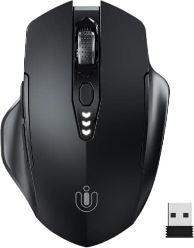Uineer Wireless Mouse, 2.4GHz, 4 Adjustable DPI, Rechargeable, Ergonomic