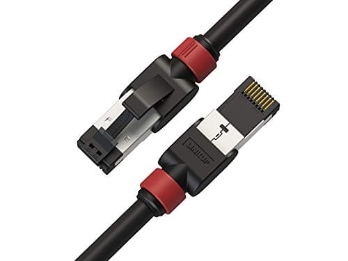 LINKUP - [Tested with DSX-8000 CableAnalyzer Cat7 Ethernet Cable -1 FT (1 Pack) 10G Double Shielded RJ45 S/FTP | Network Internet LAN Switch Router Game | High-Speed | 26AWG Black