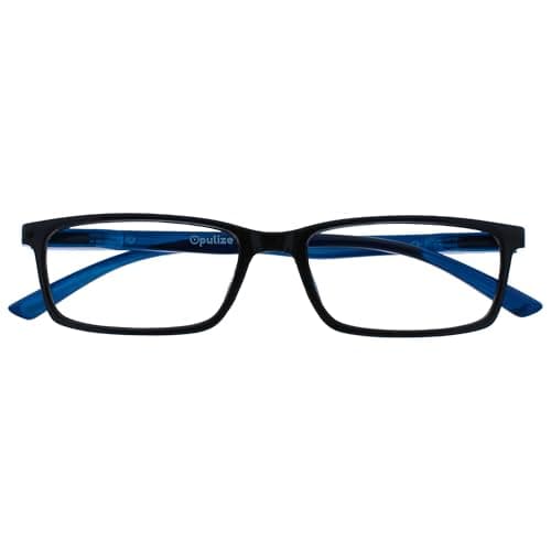 OPULIZE SEE Blue Light Blocking Glasses for Women Men - Narrow Frame - Anti-Glare Computer and Gaming Eyewear - UV and Eyestrain Protection - Improve Sleep - Black +0.00