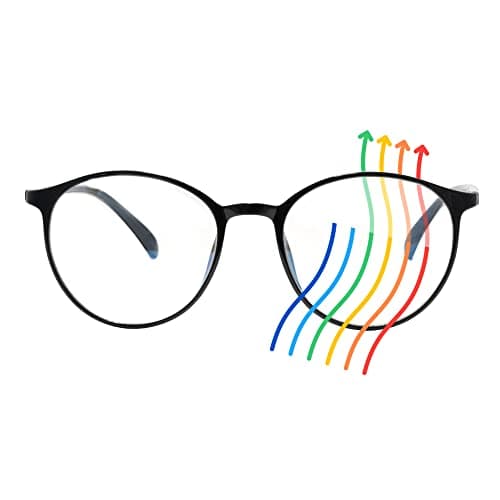 Ocushield Carson Blue Light Glasses, Shiny Black | Unisex computer glasses for eye strain relief. Anti-glare screen protection. For work, gaming & reading.