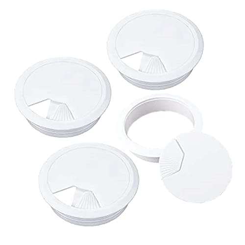 Lanjue Desk Cable Grommets 60 mm White 4 Pack