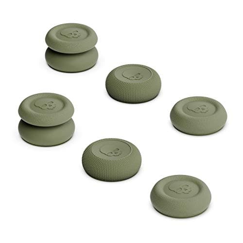 Skull & Co. Skin, CQC and FPS Thumb Grip Set Joystick Cap Analog Stick Cap for Nintendo Switch Pro Controller & PS5 / PS4 / Slim/Pro Controller - OD Green, 3Pairs(6pcs)