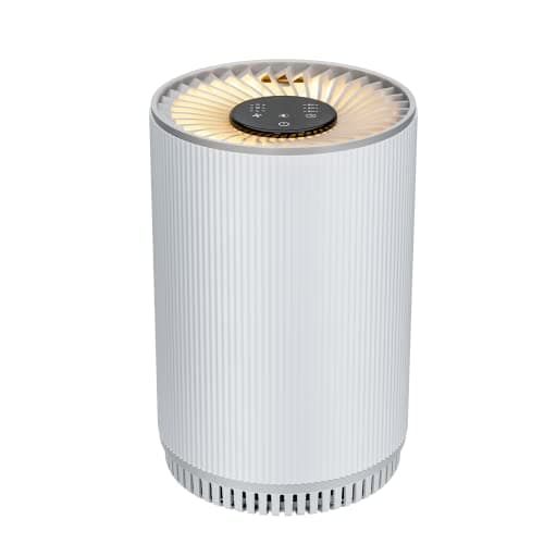AIUZLK Air Purifiers for Bedroom Home with 3 Stage H13 HEPA Filter,22dB Quiet Desktop Small air Purifier with Night Light,3 Timing,Suitable for Smoke,Pet Dander,Hair,Odors.KJ80
