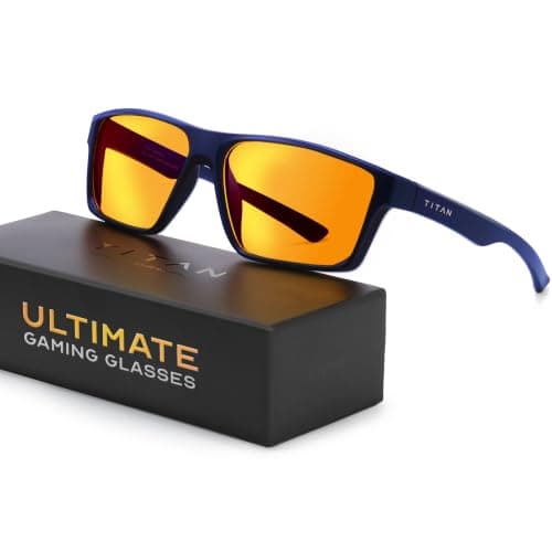Titan Gaming Glasses, Anti Blue Light Glasses Men, UV400 Protection Blue Light Blocking Glasses for Computer Eye Strain