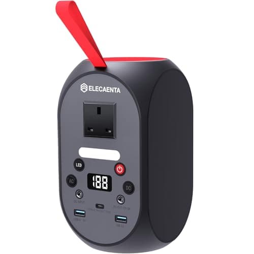 ELECAENTA Portable Power Station, 99Wh LiFePO4 Battery 6x Lifespan Solar Generator AC 120W (Peak 200W), PD 30W Input/Output for Outdoors Camping Travel Fishing RV Trip Emergency Power Supply