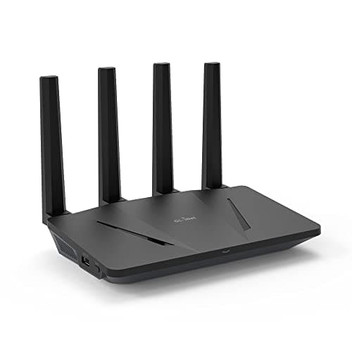 GL.iNet GL-AX1800 Flint Wi-Fi 6 Router 1.8 Gbps 5 Gigabit Ports | Wi-Fi 6 speeds up to 1.8 Gbps, 600 Mbps 2.4 GHz plus 1200 Mbps 5 GHz, smoother 4K streaming, gaming, video calls
